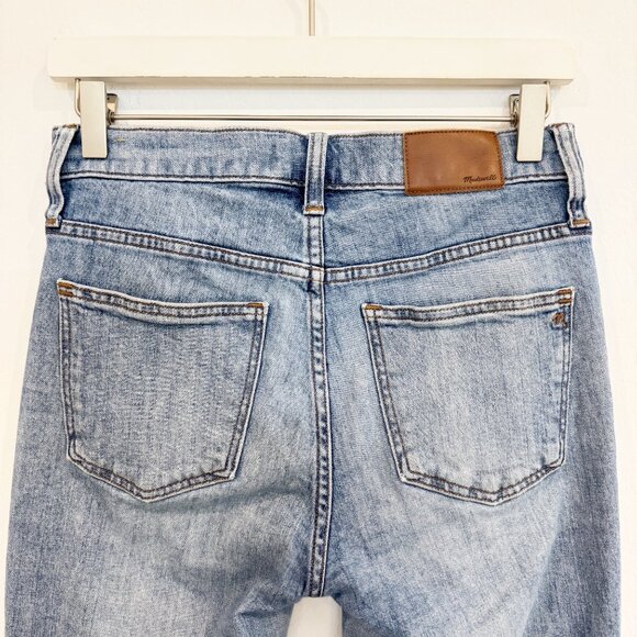Madewell PETITE Denim Cali Denim Boot Comfort Stretch Frayed Hem Jeans Blue 27 - Picture 10 of 12